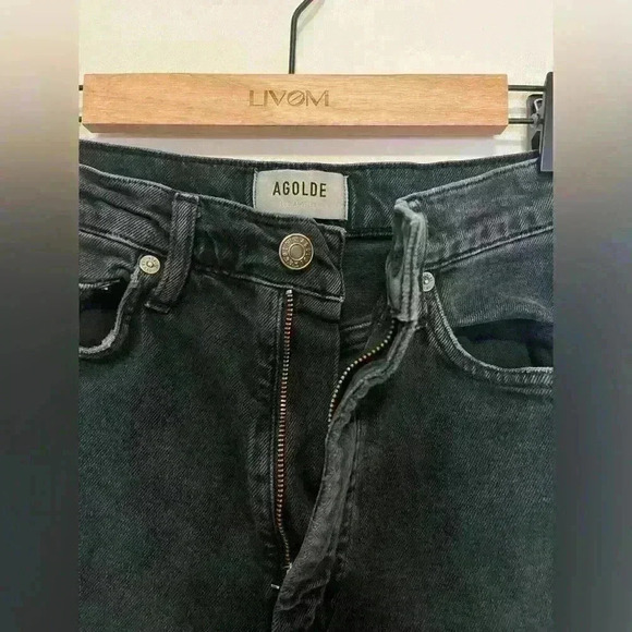 Agolde Women's High Rise Jeans - Black - Picture 7 of 12